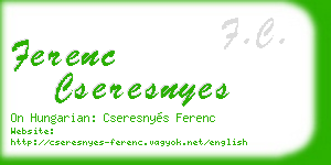 ferenc cseresnyes business card