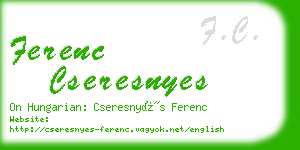 ferenc cseresnyes business card
